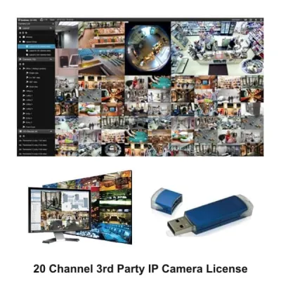 GeoVision - 82-V2S0020-0000 - GV-VMS (v20) with 3rd Party 20 Port Software License, 20 Channels