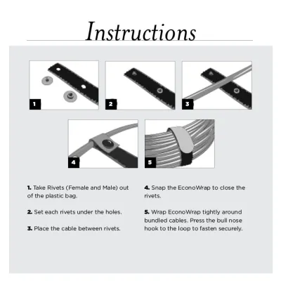 Rip-Tie - H-15-ESN - One Inch Wide EconoWrap with Snap-On, 1″ x 15″