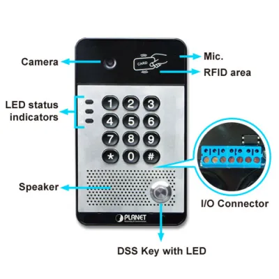 Planet - HDP-5240PT - 720p SIP Multi-unit Video Door Phone with RFID and PoE