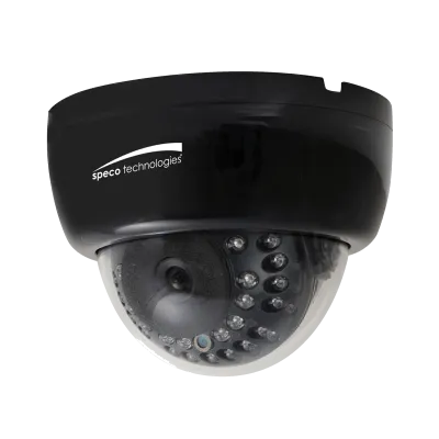 SPECO - HLED33DTB - 2MP HD-TVI Indoor Dome w/IR, 2.8-12mm VF Lens, 12/24V, Black Housing, TAA