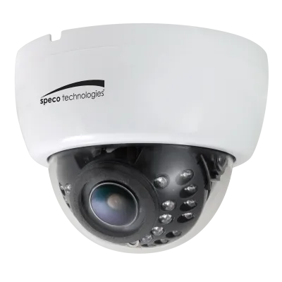 SPECO - HLED33DTW - 2MP HD-TVI Indoor Dome w/IR, 2.8-12mm VF Lens, 12/24V, White Housing, TAA