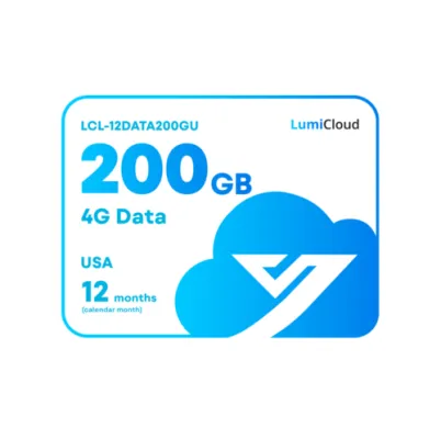 Luminys - LCL-12DATA200GU - LumiCloud 4G Data 200GB USA: 360 Day Data Plan