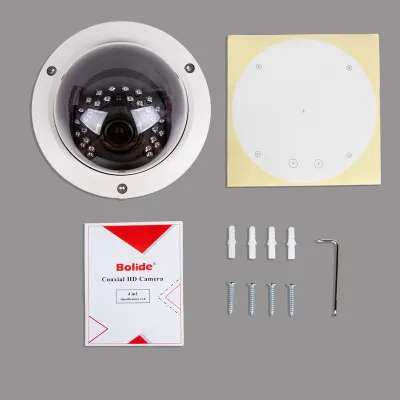 BOLIDE - BC1509AVAIR/AHN - 5.0MP / 4.0MP / 2.0MP 9-in-1  AHD / TVI / CVI / Analog Vandal-Proof Dome Camera, 1/2.7 CMOS, 2.8 to 12mm Varifocal Lens, IR Up to 85 ft., Control Over Coax, OSD, Quickswitch, 12VDC, Off-White