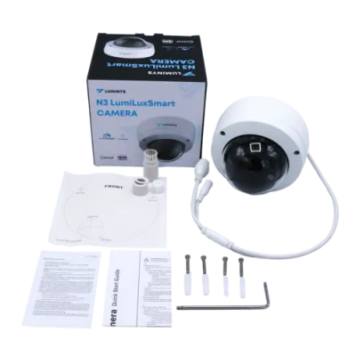 Luminys - N3D-4LA2 - 4MP Network LumiLuxSmart Dome Camera with 2.8 mm Lens, White-light LEDs, and Dual-mode IR