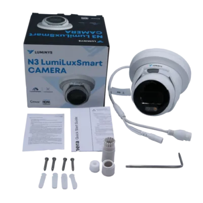 Luminys - N3T-4LA2 - 4MP Network LumiLuxSmart Turret Camera with 2.8 mm Lens, White-light LEDs and Dual-mode IR