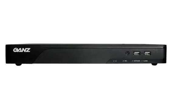 GANZ - NR-16F82-16P-4TB - 16ch-480fps @ 4K, 1U, 2 HDD slots, H.264/H.265, Built in POE-4TB
