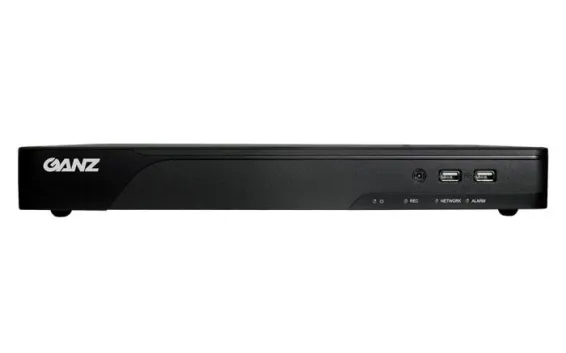 GANZ - NR-16F82-16P-8TB - 16ch-480fps @ 4K, 1U, 2 HDD slots, H.264/H.265, Built in POE-8TB