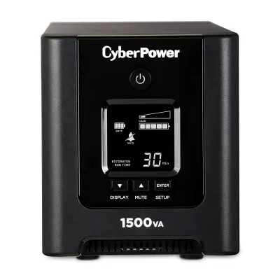 CYBERPOWER - OR1500PFCLCD - 1500VA/1050W, Pure Sine Wave, NEMA 5-15P, 6 ft cord, 8 x NEMA 5-15R, USB, Serial, PowerPanel Business Edition software, 3 year warranty