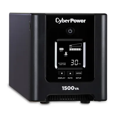 CYBERPOWER - OR1500PFCLCD - 1500VA/1050W, Pure Sine Wave, NEMA 5-15P, 6 ft cord, 8 x NEMA 5-15R, USB, Serial, PowerPanel Business Edition software, 3 year warranty