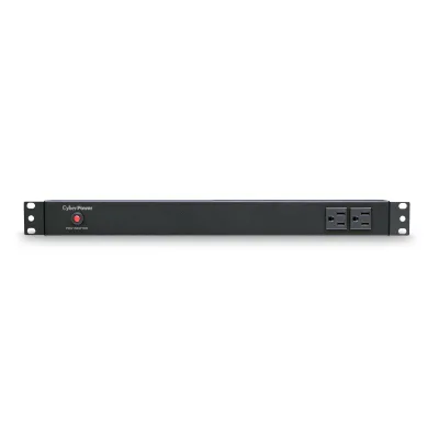 Cyber Power - PDU15B2F10R - 15A (Derated to 12A), 120 V, 50Hz/60Hz, NEMA 5-15P plug, 12 NEMA 5-15R, 1U Rackmount, 15 ft Cord, Limited lifetime warranty