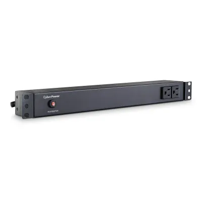 Cyber Power - PDU15B2F10R - 15A (Derated to 12A), 120 V, 50Hz/60Hz, NEMA 5-15P plug, 12 NEMA 5-15R, 1U Rackmount, 15 ft Cord, Limited lifetime warranty