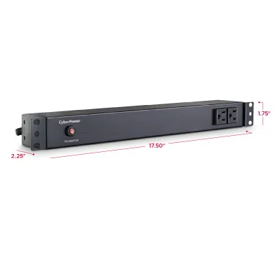 Cyber Power - PDU15B2F12R - 15A (Derated to 12A), 120 V, 50Hz/60Hz, NEMA 5-15P plug, 14 NEMA 5-15R, 1U Rackmount, 15 ft cord, Limited lifetime warranty