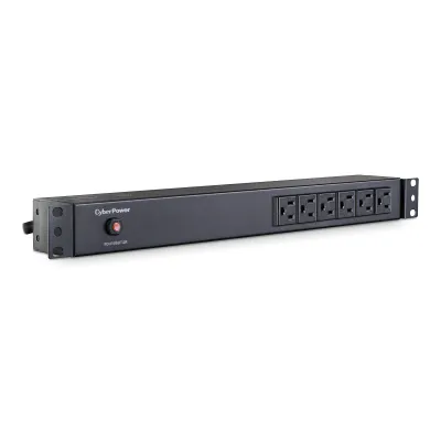 Cyber Power - PDU15B6F12R - 15A (Derated to 12A), 120 V, 50Hz/60Hz, NEMA 5-15P plug, 18 NEMA 5-15R, 1U Rackmount, 15 ft Cord