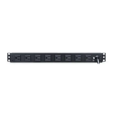Cyber Power - PDU15B8R - 15A (Derated to 12A), 120 V, 50Hz/60Hz, NEMA 5-15P plug, 8 NEMA 5-15R, 1U Rackmount, 15 ft Cord, Limited lifetime warranty