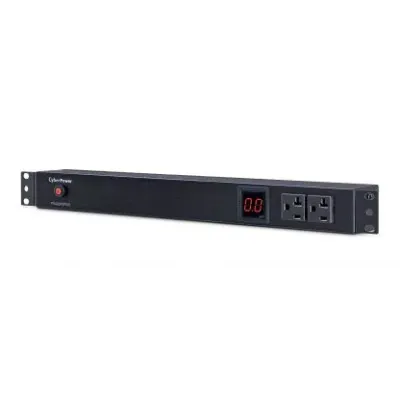 Cyber Power - PDU20M2F10R - 20A (Derated to 16A), 120 V, 50Hz/60Hz, NEMA 5-20P plug, 12 NEMA 5-20R, 1U Rackmount, 15 ft Cord, Limited Lifetime Warranty