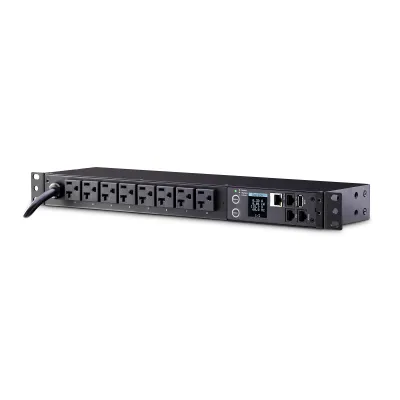Cyber Power - PDU31002 - Monitored PDU 20A 120V (8) 5-20R Outlets NEMA (L)5-20P 12ft Cord SNMP 1U