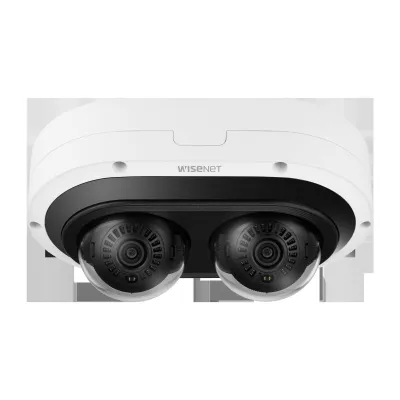 Hanwha - PNM-7082RVD - 4MP Network Vandal Outdoor 2CH IR Dome Camera, 3~6mm Motorized Varifocal Lens