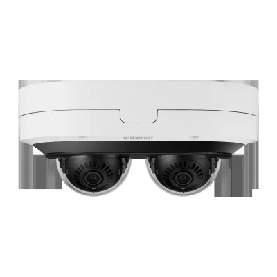 Hanwha - PNM-7082RVD - 4MP Network Vandal Outdoor 2CH IR Dome Camera, 3~6mm Motorized Varifocal Lens