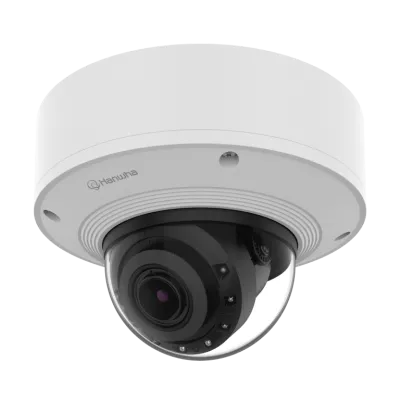 Hanwha - PNV-A6081R-E2T - 2MP Network AI IR Vandal Dome Camera with built-in 2TB SSD and pre-installed WAVE server and ability to record up to 5 additional cameras. Max. 2MP resolution, Up to 120fps, 0.007Lux@F1.3 (Color), 4.38~9.33mm(2.13x) motorize