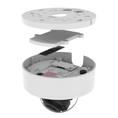 Hanwha - PNV-A6081R-E2T - 2MP Network AI IR Vandal Dome Camera with built-in 2TB SSD and pre-installed WAVE server and ability to record up to 5 additional cameras. Max. 2MP resolution, Up to 120fps, 0.007Lux@F1.3 (Color), 4.38~9.33mm(2.13x) motorize