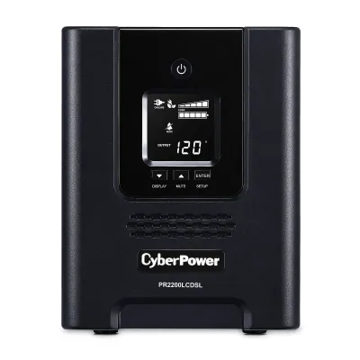 CYBERPOWER - PR2200LCDSL - 2070VA/1980W, Pure Sine Wave, NEMA 5-20P (straight), 10 ft, 6 NEMA 5-20R, 1 NEMA L5-20R, USB, Serial, SNMP, Relay, EPO, PowerPanel Business Edition software, Yes, 3 year warranty