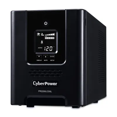 CYBERPOWER - PR2200LCDSL - 2070VA/1980W, Pure Sine Wave, NEMA 5-20P (straight), 10 ft, 6 NEMA 5-20R, 1 NEMA L5-20R, USB, Serial, SNMP, Relay, EPO, PowerPanel Business Edition software, Yes, 3 year warranty