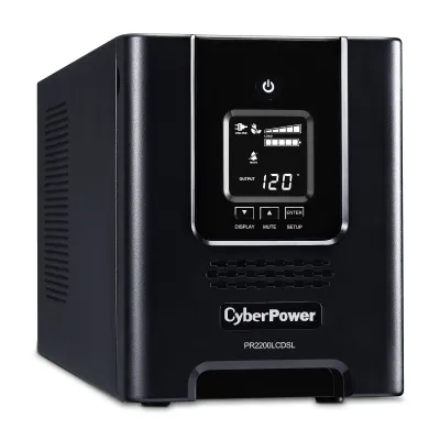 CYBERPOWER - PR2200LCDSL - 2070VA/1980W, Pure Sine Wave, NEMA 5-20P (straight), 10 ft, 6 NEMA 5-20R, 1 NEMA L5-20R, USB, Serial, SNMP, Relay, EPO, PowerPanel Business Edition software, Yes, 3 year warranty