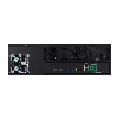 Hanwha - PRN-3200B4-32TB - 8K NVR (Intel based), 32TB RAW, 32 channels, H.265, H.264, MJPEG, 16 fixed internal SATA HDDs (10TB max per HDD), RAID 5 & 6, ARB (Automatic Recovery Backup), 400 Mbps recording / up to 32 Mbps playback, Dual stream recordi