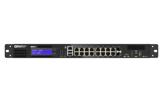 QNAP - QGD-1600-4G-US - QNAP 16-port 1GbE Switch with 2 RJ45 and SFP+ Combo port with Intel Celeron J411 Processor and 4GB DDR4 RAM