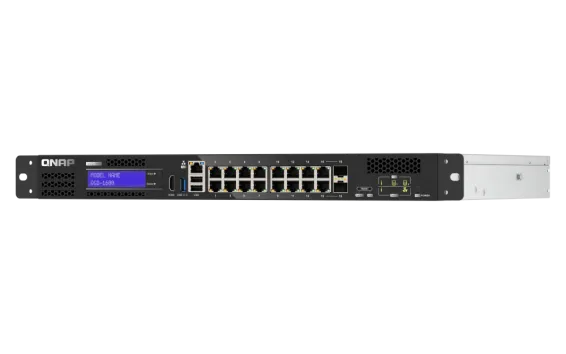 QNAP - QGD-1600-4G-US - QNAP 16-port 1GbE Switch with 2 RJ45 and SFP+ Combo port with Intel Celeron J411 Processor and 4GB DDR4 RAM
