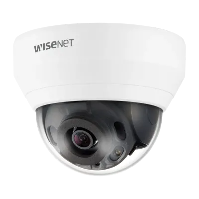 Hanwha - QND-6022R1 - Wisenet Q network indoor dome camera, 2MP @ 30fps, 4.0mm fixed focal lens (87°), triple codec H.265/H.264/MJPEG with Wisestream II, 120dB WDR, IR LEDs range 65', defocus detection, hallway View, no audio in/out, built-in SD card