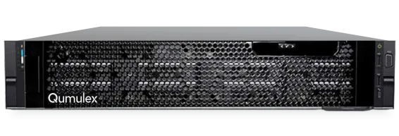 Qumulex - QXR720-120T - QxPower 700 - 2U rackmount gateway, 120TB - RAID 6, 100TB usable storage capacity. Mirrored OS SSD, dual power supplies and on-site service. Add up to 96 cameras or 96 total resources.