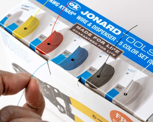 Jonard Tools - R26-5100 - 26 AWG Kynar® Wire Dispenser with 500 ft Wire, 5 Colors - With Wire Strippers