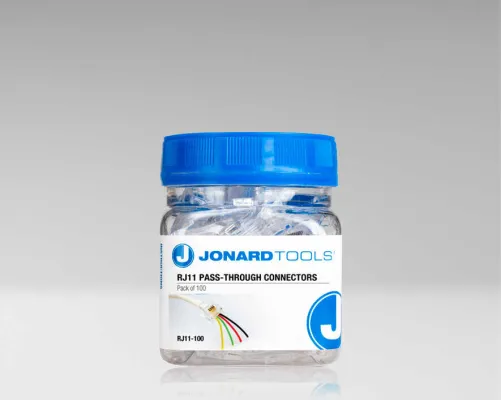 Jonard Tools - RJ11-100 - RJ11 Pass-Through Connectors (Pack of 100)