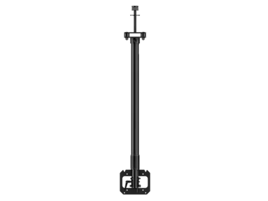 Hanwha - SBP-917PVMB1 - Telescopic PVM uni-strut mount, 9.5'-17’ drop length, VESA compatible 75x75mm, 100x100mm, Up to 25° of tilt and 360° continuous rotation, black color. Three piece attachment for standard shipping