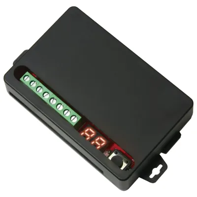SECO-LARM - SK-910RD2-4 - 2-Channel RF Receiver, compatible with SECO-LARM 433.92MHz and 315MHz transmitters (must use SK-91ERSD Extended Range Antenna for 315MHz). Two Form-C dry relay contacts. Five output modes.