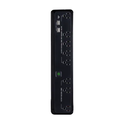 CYBERPOWER - SL700U - 700VA/370W Slim Line Standby UPS, 8 NEMA 5-15R Outlets, NEMA 5-15P Plug, 5 Ft Cord, 2 Type A USB Charging Ports (2.4A Shared), USB, PowerPanel Personal, 3 Yr Warranty
