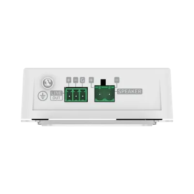Hanwha - SPA-D1000 - IP Audio Module, Scheduler, Background Music, Text To Speech, 10W / 8 Ohm Analog Speaker Output, 1GB Internal Storage, Single Micro SD slot (Up to 32GB), Built in Relay, SUNAPI, Onvif, SIP, P2P-SIP, PoE, PoE+