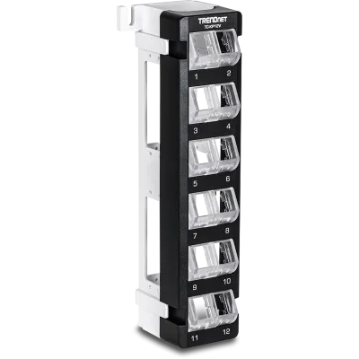 TRENDNET - TC-KP12V - 12-Port Blank Angled Wall Mount Keystone Patch Panel