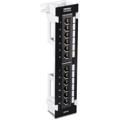 TRENDNET - TC-P12C5V - 12-Port Cat5e Unshielded Wall Mount Patch Panel with Included 89D Bracket