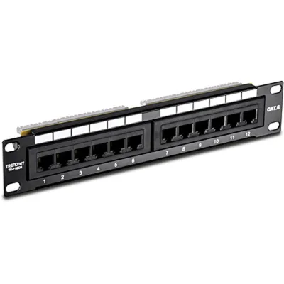 TRENDNET - TC-P12C6 - 12-Port Cat. 6 Unshielded Patch Panel (10" wide)