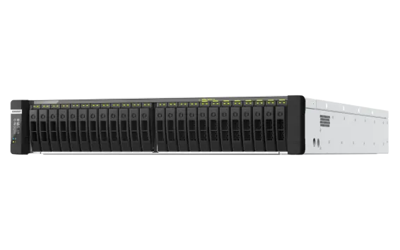 QNAP - TDS-h2489FU-4314-512G-US - QNAP 24-Bay 2U all-flash NAS, NVMe Gen 4 x4, Dual Intel Xeon Silver 4314Y processor (up to 3.4 GHz), 512GB RDIMM ECCC DDR4 RAM, 4 x 2.5GbE LAN, 2 x 25GbE SFP28 SmartNIC port, 2 x PCIe expansion slot