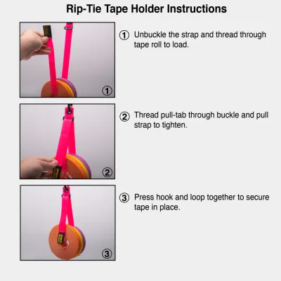 Rip-Tie - TH-H46 - One Inch Wide TapeHolder with Carabiner, 1″ x 46″