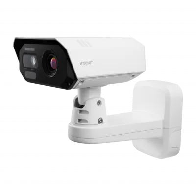 Hanwha - TNM-C4960TD - Wisenet T network Bi-spectrum AI Thermal Camera (uncooled), Dual sensor camera with VGA thermal and 4K visible video output, built-in 25mm fixed lens (FoV: 17.4° thermal) & 10.9~29mm motorized varifocal lens (FoV: 42°~15° visib