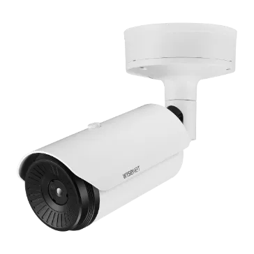 Hanwha - TNO-3010T - QVGA Thermal camera, Max. 320 x 240 resolution support, built-in 2.7mm fixed lens, H.265, H.264, MJPEG codec, Max. 30fps@all resolutions, full video and audio analytics, temperature detection, shock detection, micro SD Max. 256GB