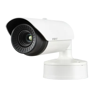 Hanwha - TNO-4030T - Wisenet T network outdoor vandal thermal bullet camera (uncooled), 640x480 @ 30fps, 13mm fixed focal lens (48.6°), triple codec H.265/H.264/MJPEG with Wisestream II, built-in SD card slot (1x256GB), advanced video analytics and s