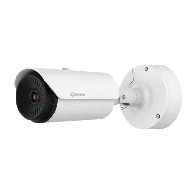 Hanwha - TNO-L4030TR - Wisenet T network outdoor vandal Radiometric bullet camera (uncooled), 640x480 @ 8fps, 13mm fixed focal lens (48.6°), triple codec H.265/H.264/MJPEG with Wisestream II, built-in SD card slot (1x256GB), advanced video analytics 