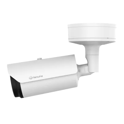 Hanwha - TNO-L4030TR - Wisenet T network outdoor vandal Radiometric bullet camera (uncooled), 640x480 @ 8fps, 13mm fixed focal lens (48.6°), triple codec H.265/H.264/MJPEG with Wisestream II, built-in SD card slot (1x256GB), advanced video analytics 