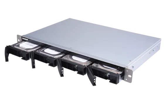 QNAP - TS-431XeU-8G-US - QNAP 4-bay 1U Short-Depth Rackmount NAS (8GB RAM version) with Builti-in 10GbE Network