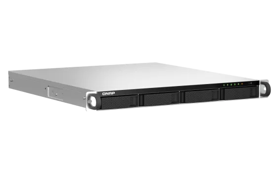 QNAP - TS-464U-4G-US - QNAP 1U 4-bay NAS/iSCSI IP-SAN, Intel Celeron N5105/N5095 4C/4T (up to 2.7GHz), 4GB DDR4 RAM, 2.5GbE LAN, 4K HDMI v1.4b, PCIe Expansion Slot, Single PSU